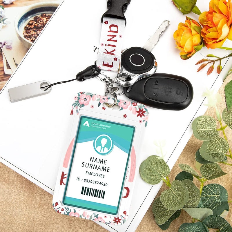 Hinsly Be Kind ID Badge Holder with Lanyard, Retractable Badge Holders Reels with Lanyards Adjustable, for Women Kids Teacher Nurses Doctor Student - Image 4